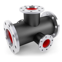 Крест фланцевый с пожарной подставкой чугунный 300х250 мм ГОСТ 5525-88 - фото