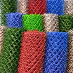 Сетка рабица с полимерным покрытием 1.4x1.4x8 мм ромб ГОСТ 5336-80 - фото