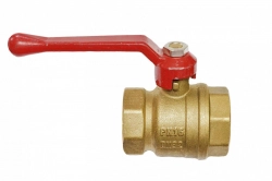 Латунный шаровой кран полнопроходной BP-BP ручка-рычаг DN 32 мм 28 кгс/см2 - фото