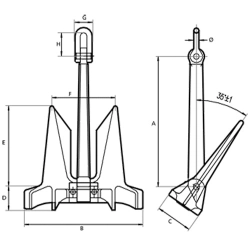 Якорь HHP 3487x3132x967 мм DZ-14 ТУ - фото